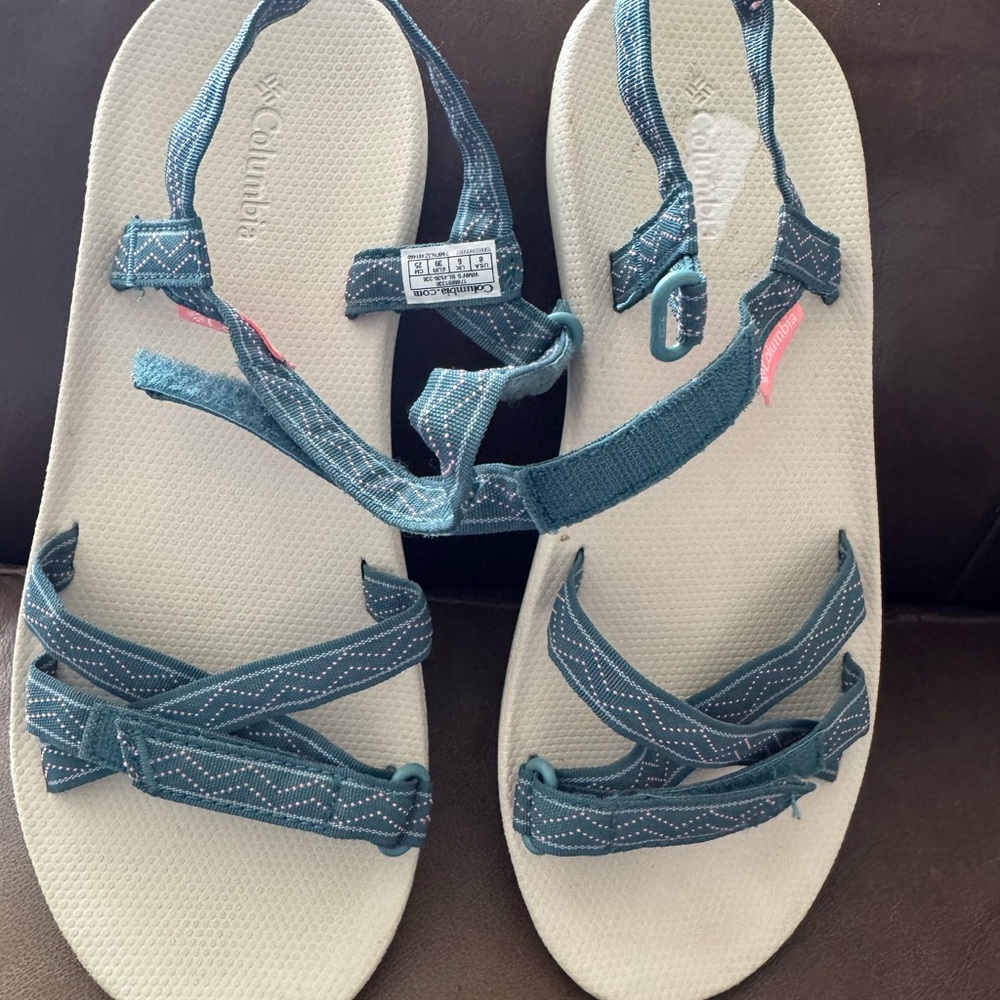Columbia Green and Beige Sandals